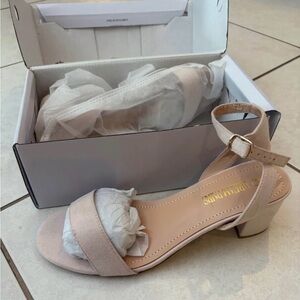 NWT Nude Ankle Strap Wedge Heels | Formal | Bridesmaid | Wedding Guest |Feminine